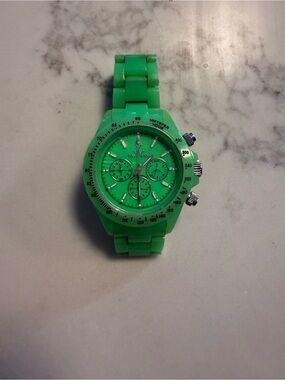 Green Silicone toy watch Chronograph Watch